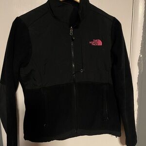 The North Face Denali Black Jacket with Pink Breast Cancer Logo